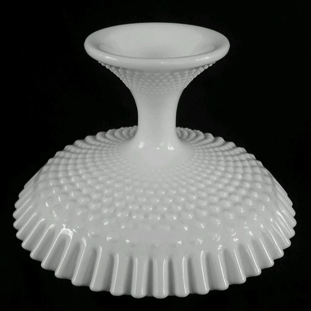 Large vintage mid-century Fenton hobnail milk glass compote mint condition 1960s - Picture 2 of 7